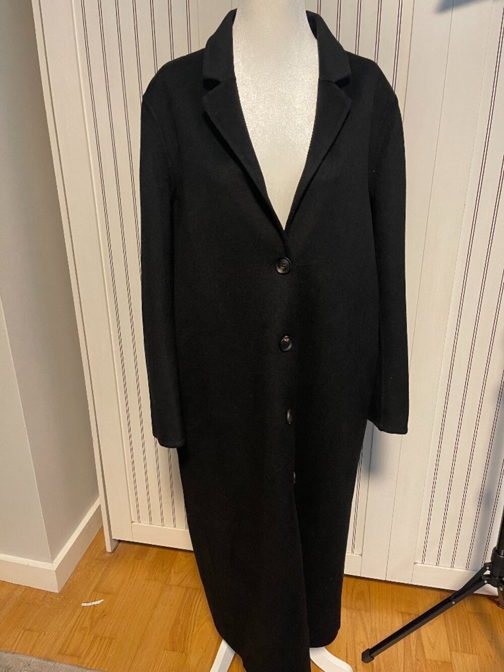 Black Long Wool Blend Coat